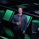Xbox boss Phil Spencer stands on stage at E3 2019.